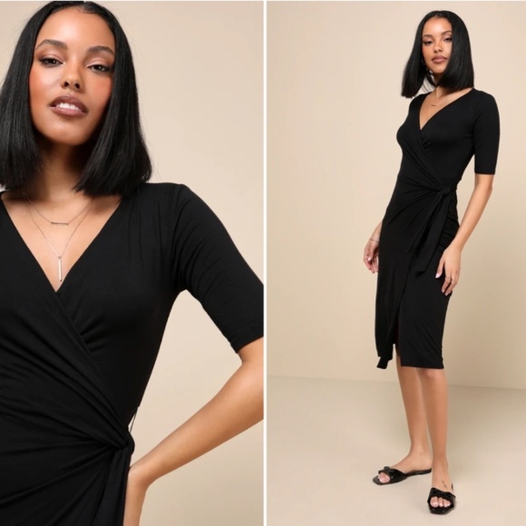 LULUS Chic Casual Brunch Tropical Resort Vacation Soft Knit Midi Dress - Picture 4 of 5